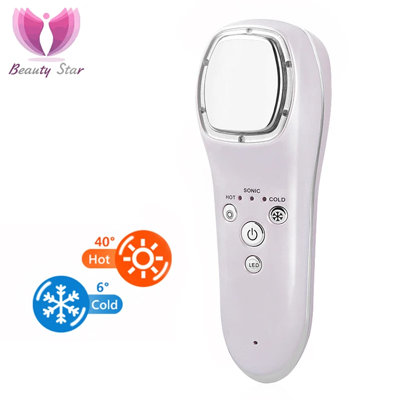 

Beauty Star Ultrasonic Cryotherapy Hot Cold Hammer Face Lifting LED Light Photon Face Massager Skin Care Ultrasound Spa