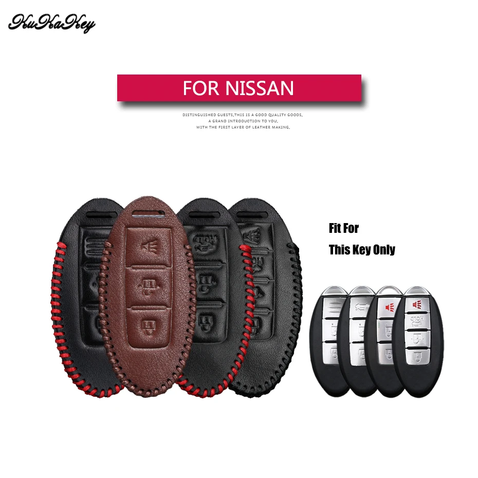 

KUKAKEY Genuine Leather Remote Keyless Car Key Case Cover For Infiniti Q50 FX35 FX FX37 G37 G35 4S Shop Gift