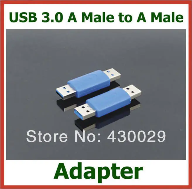 

500pcs DHL Free Shipping USB3.0 AM to AM Converter Adapter Extender USB 3.0 A Male to A Male Cable Connector Wholesale