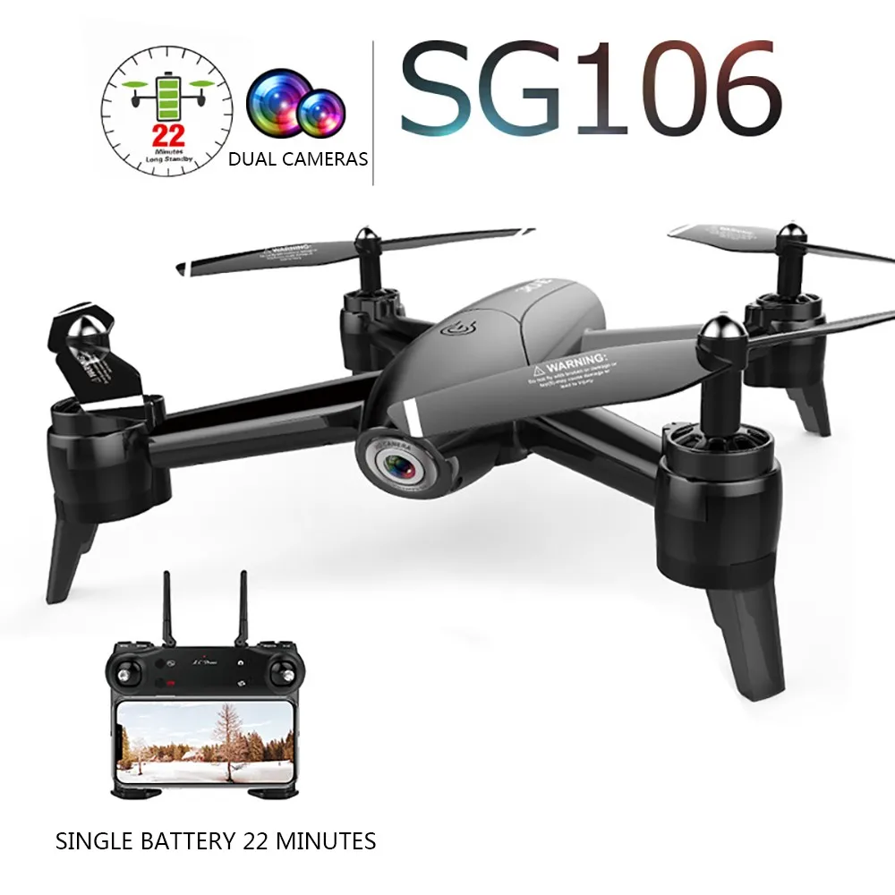Beste Drone SG106 Wifi Fpv Rc Drone 4K Camera Optische Stroom 1080P Hd Dual Camera Antenne Video Rc Quadcopter vliegtuigen Quadrocopter Speelgoed