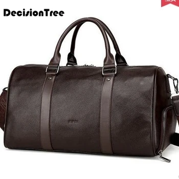 Fashion Genuine Leather Travel Bag Casual Men Handbags Cowhide Men Crossbody Bag Large Capacity Luggage Solid Color Zipper Bags high capacity genuine leather travel bag fashion casual handbags shoulder bag men s duffle travel bags