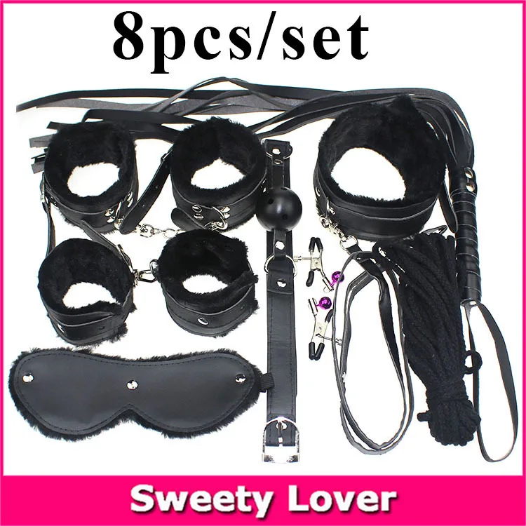 Cheap 8pcsset Pu Leather Sex Game Toys Sexy Flirting Fetish Erotic