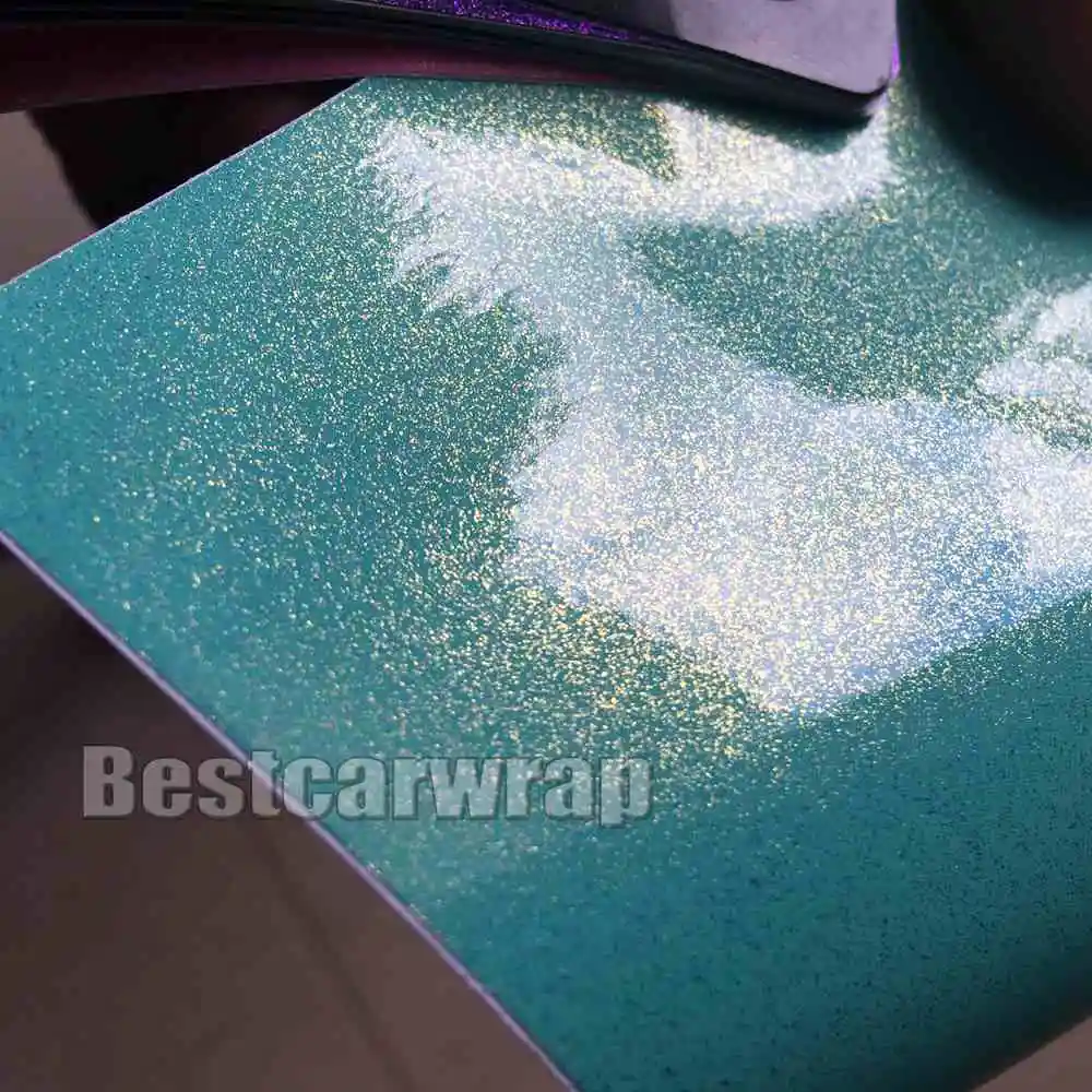 Pearl Gloss Sparkle Shift Vinyl Yellow & Gold Air Release Car Wrap