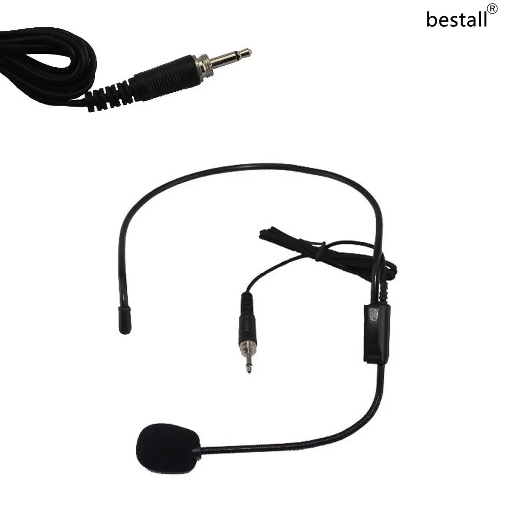 Bestall 3.5 mm Screw Plug Wired HeadWorn Condenser Microphone Headset Mic For Wireless Karaoke