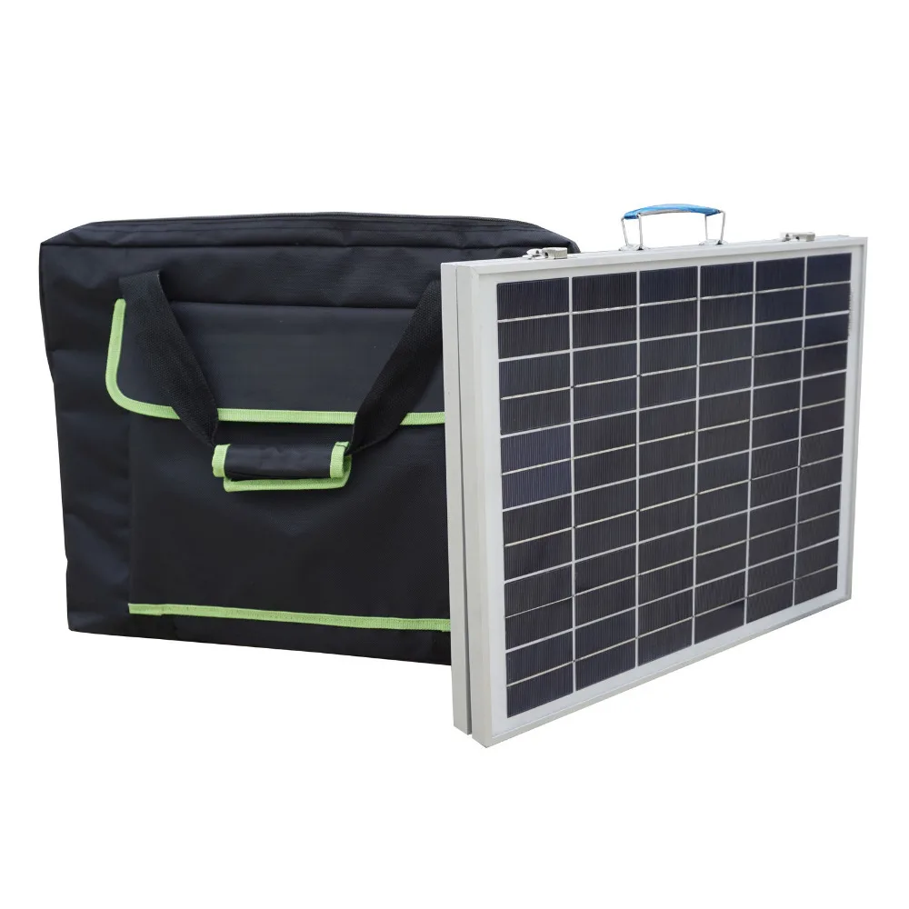

Suitcase Portable 50W Folding Solar Panel for 12V Battery Power With controller