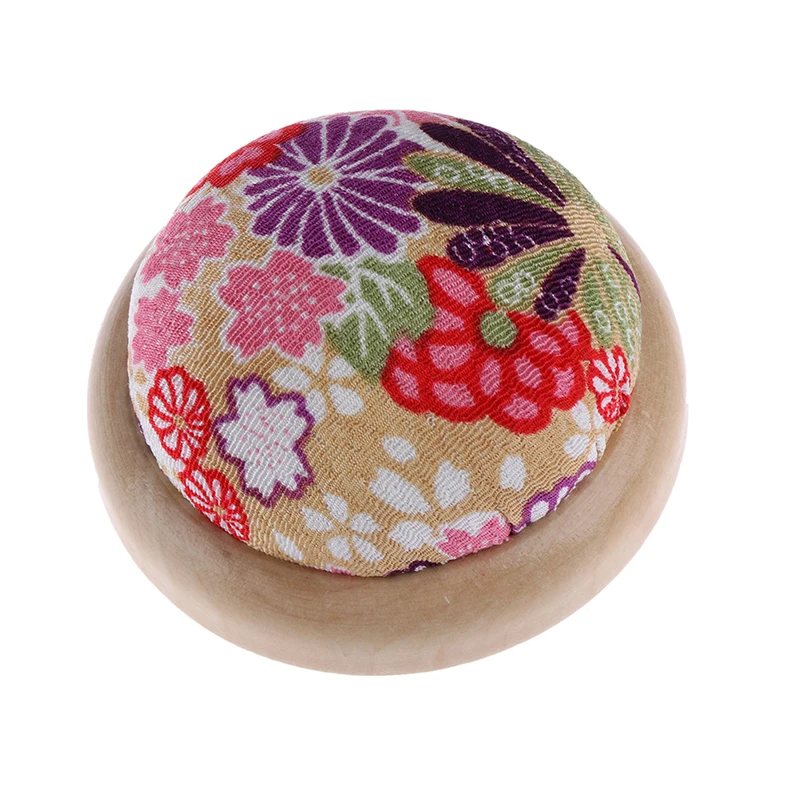 

1pcs Ball Shaped DIY Craft Needle Pin Cushion Holder Sewing Stitch Needlework Wood Bottom Pin Cushions