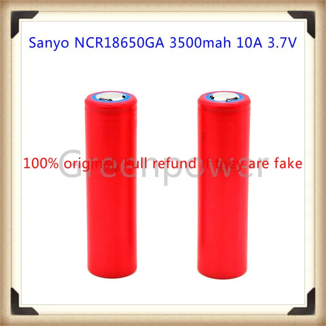 Аккумулятор для Sanyo NCR18650GA 18650 3500 10A 3 7 В перезаряжаемый с плоским током (1 шт.)|battery