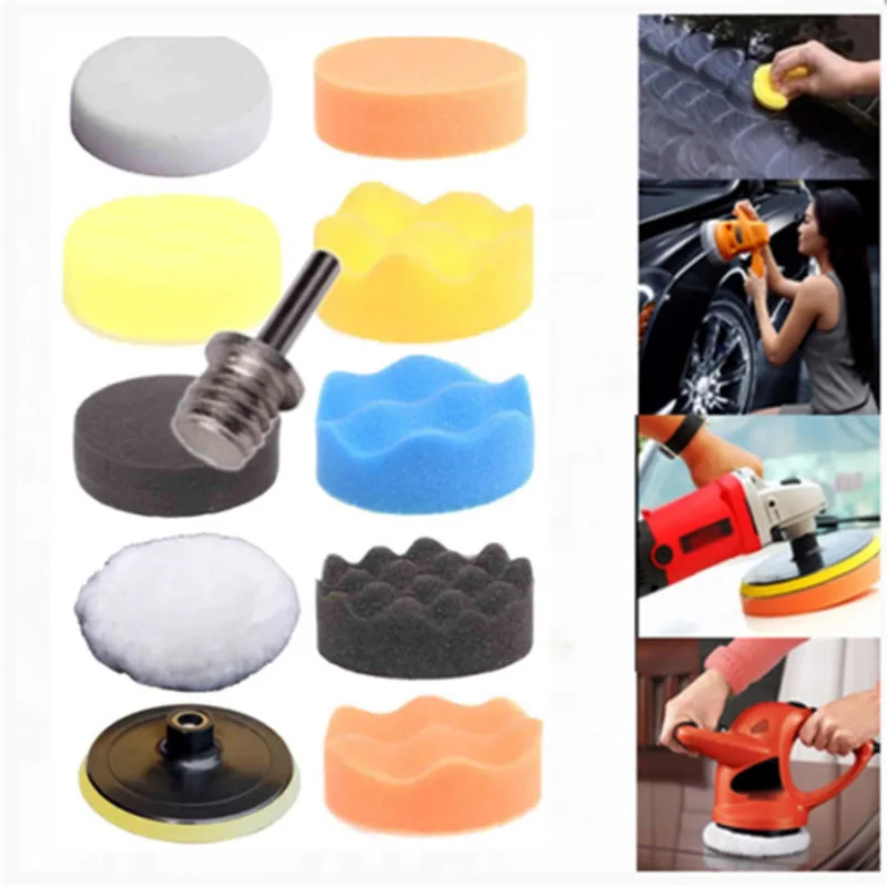 

10pcs 3 Inch 80mm Buffing Pad Polishing Pad Kit For Car Polisher with M10 Thread