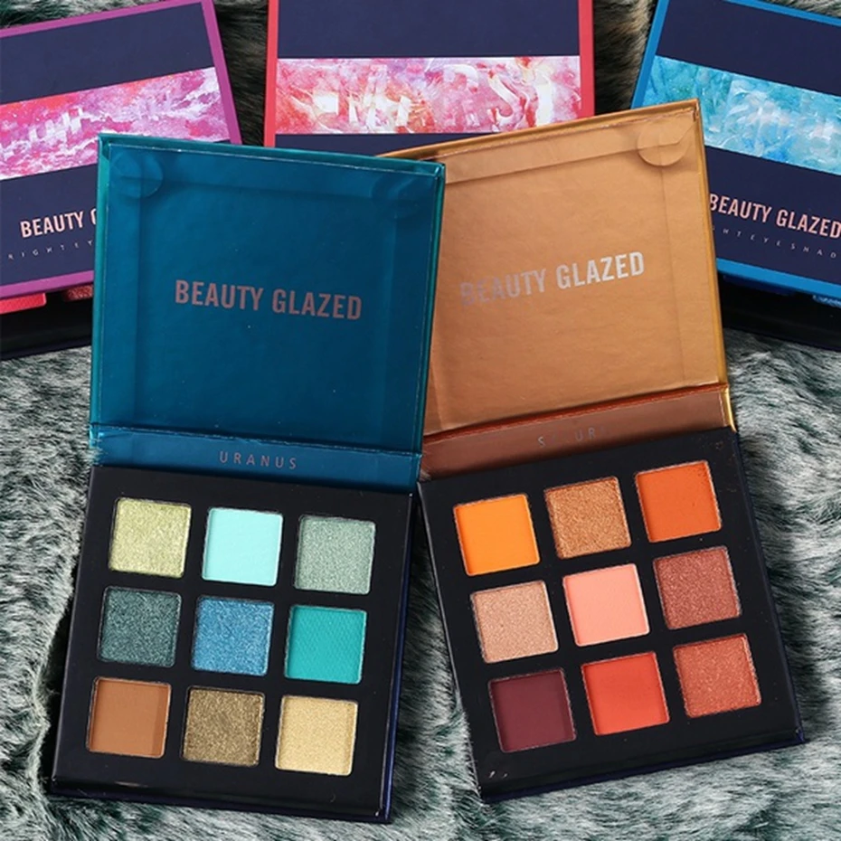 Лидер продаж палитра для макияжа Beauty Glazed 9 цветов 5 стилей тени Блестящий Матовый