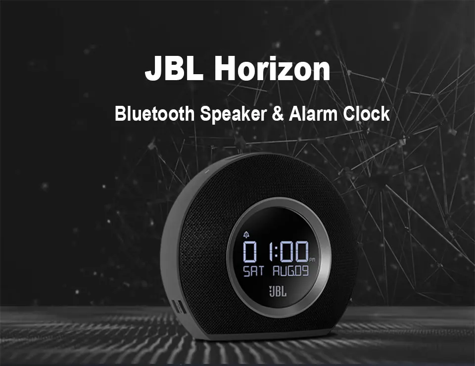 JBL Horizon Bluetooth беспроводной динамик будильник fm-радио с usb зарядкой светодиодный окружающий свет Настольный стереозвук колонка