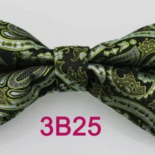 Yibei Coachella Галстуки Для мужчин глубокий зеленый с бантом двойной Слои Пейсли лук Галстуки взрослых микрофибры бабочки Платья для вечеринок Papillon