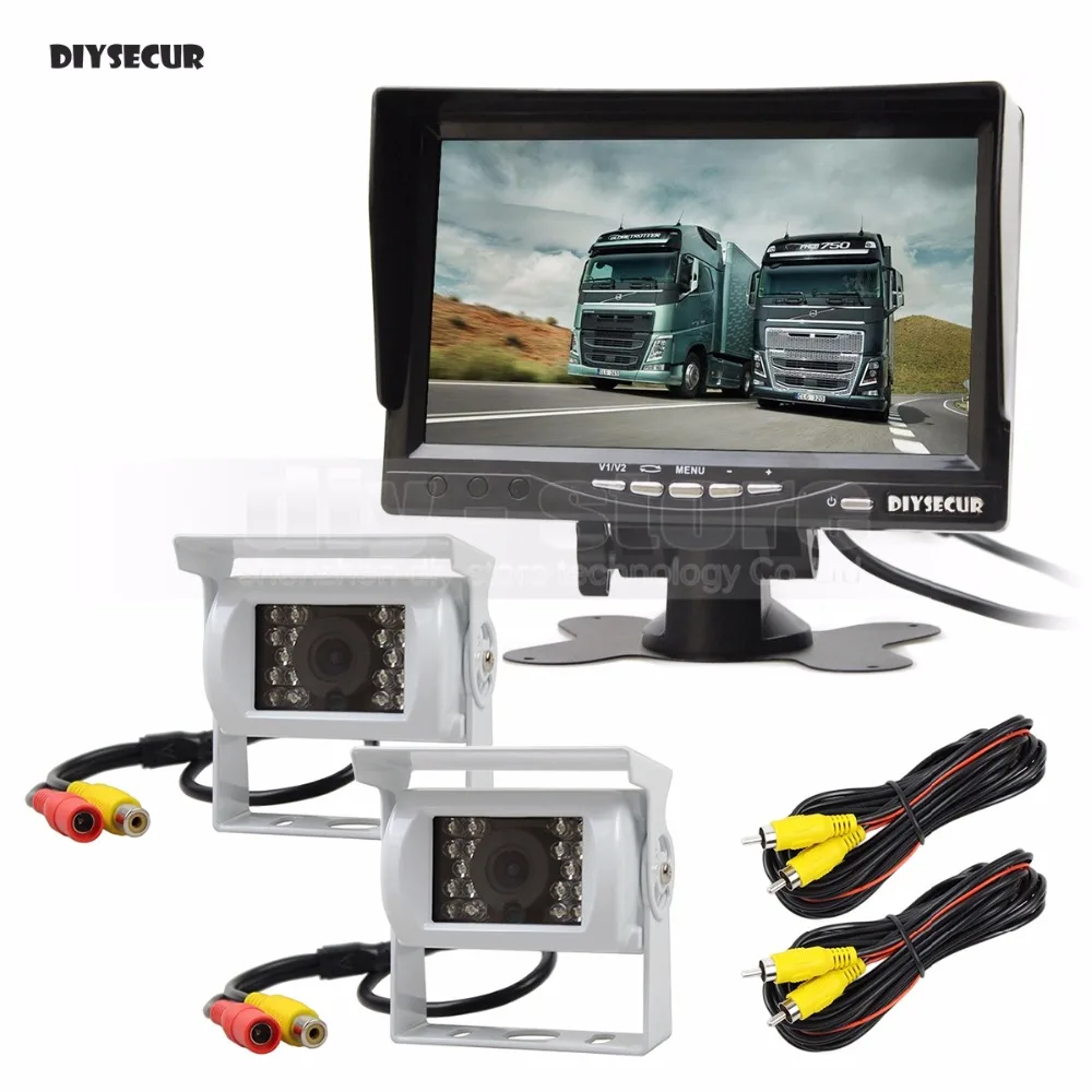

DIYSECUR IR Night Vision CCD Rear View Car Camera White + 7 inch HD TFT LCD Car Monitor Reverse Rear View Monitor Screen