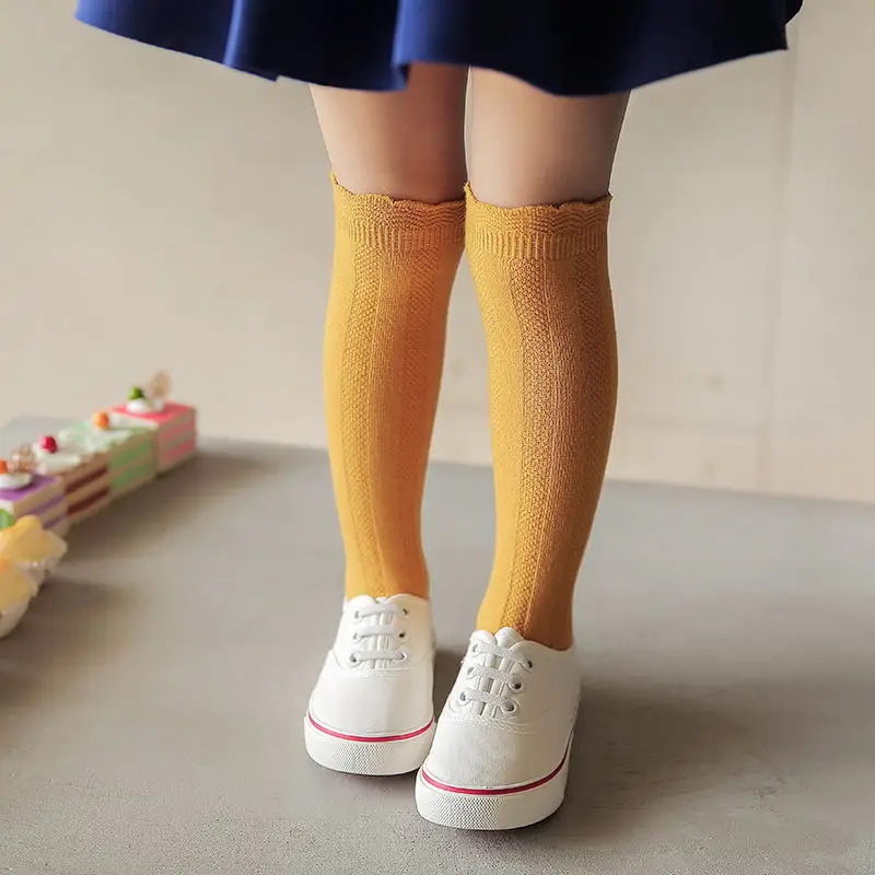 

Children Cuff Tube Socks Combed Cotton with Heel Baby Girls Socks Spring Autumn Wholesale 1-10 Years