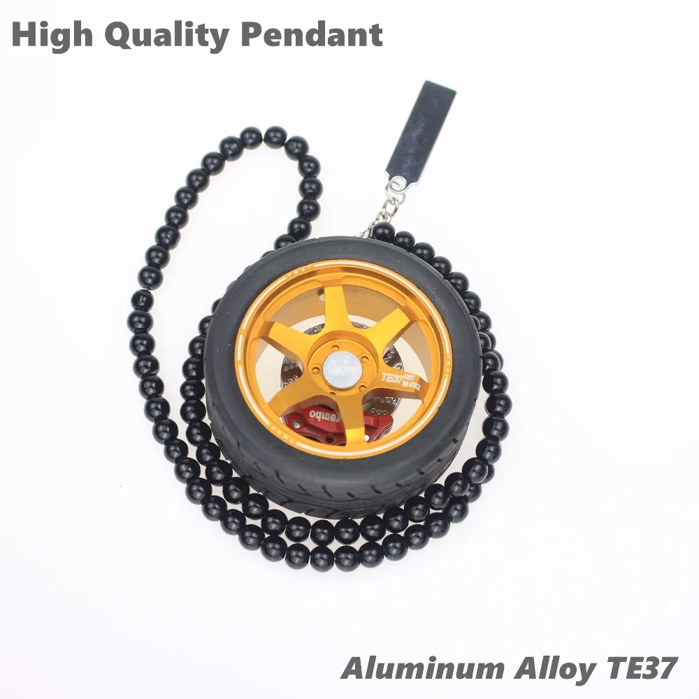 

2018 HOT Al Rims Style Pendant Keyring For Key Wheel Keychain With Bead Chain Key Ring Car Hanging For JDM KIA OPEL Key Chain