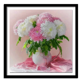 

5D diamond embroidery"chrysanthemum"icons living room decoration diy diamond painting plant 3D diamond christmas gift SY