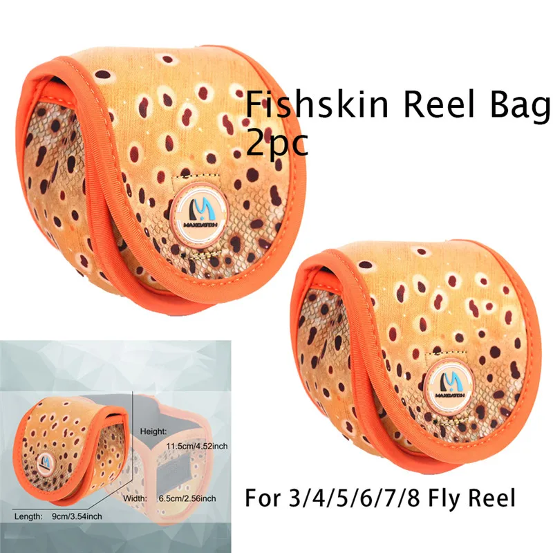 Maximumcatch Неопреновая Летающая катушка сумка/чехол для 3/4/5/6/7/8wt Летающая Рыболовная катушка - Цвет: 2pc Bag Fishskin