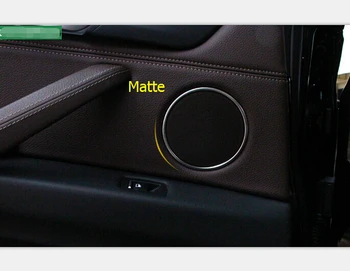 

2014-2017 For BMW X5 F15 Interior Accessories Decoration Door Speaker Round Frame Covers Stainless Matte 4pcs