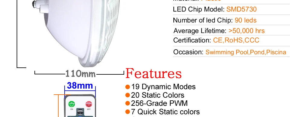 Par56 светильник для бассейна DC 12 В RGB SMD5730 24 Вт 36 Вт подводный светильник IP68 Водонепроницаемый Открытый Точечный светильник для пруда, фонтана, бассейна