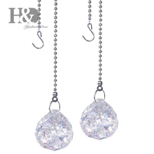 H& D Великолепный 30 мм прозрачный хрустальный шар Призма 2 шт. ослепительный Хрустальный потолочный вентилятор вытяжной цепи, украшение для дома, свадьбы, защита от солнца