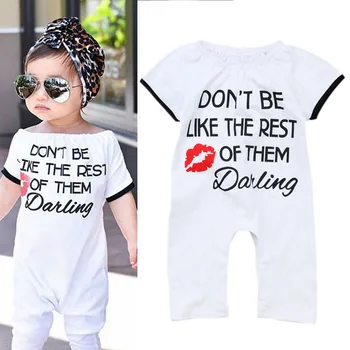 

Children Kids Girl Bodysuit Jumpsuit Jumper Summer Short Sleeve Boat Neck Cute NSV775