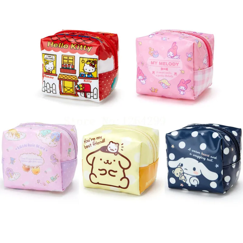

New Fashion My Melody Little Twin Stars Cinnamoroll Pompom Purin Girls Kids Mini Coin Purse For Children Gifts
