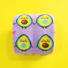 Носки с авокадо фиолетовые носки с героями мультфильмов женские хлопковые носки kawaii фрукты harajuku стиль 10 пар/лот