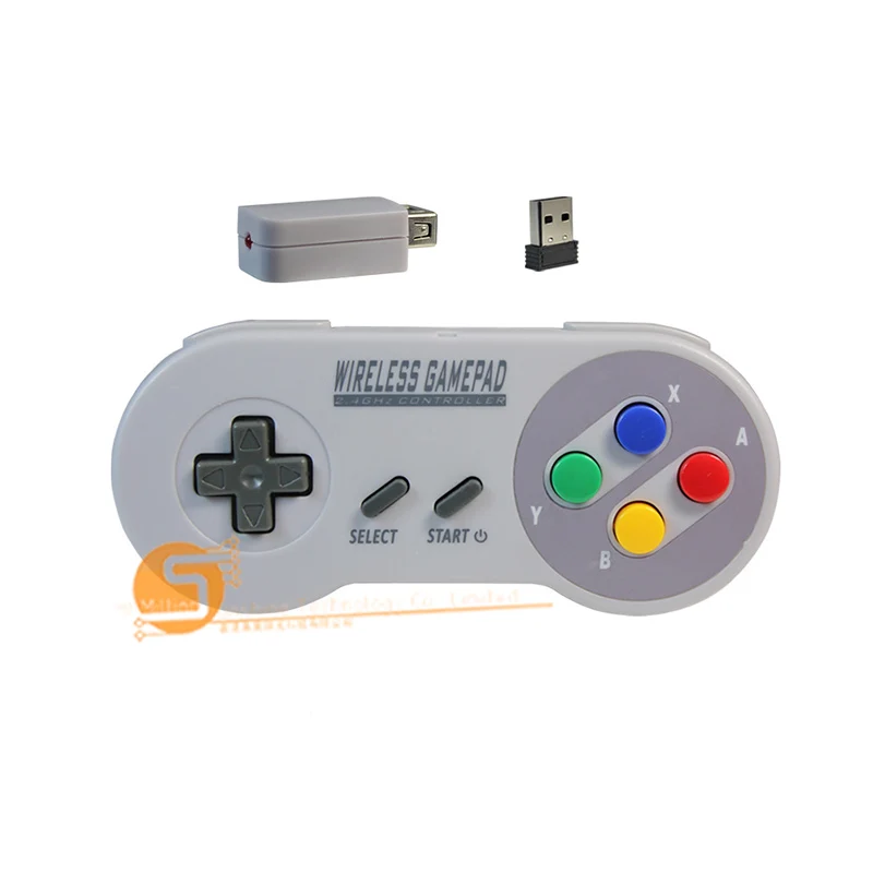 Мини SNES 2,4G беспроводной контроллер SNES классический геймпад 2,4G игровая ручка Supportting NES/SNES/wii с адаптером Bluetooth