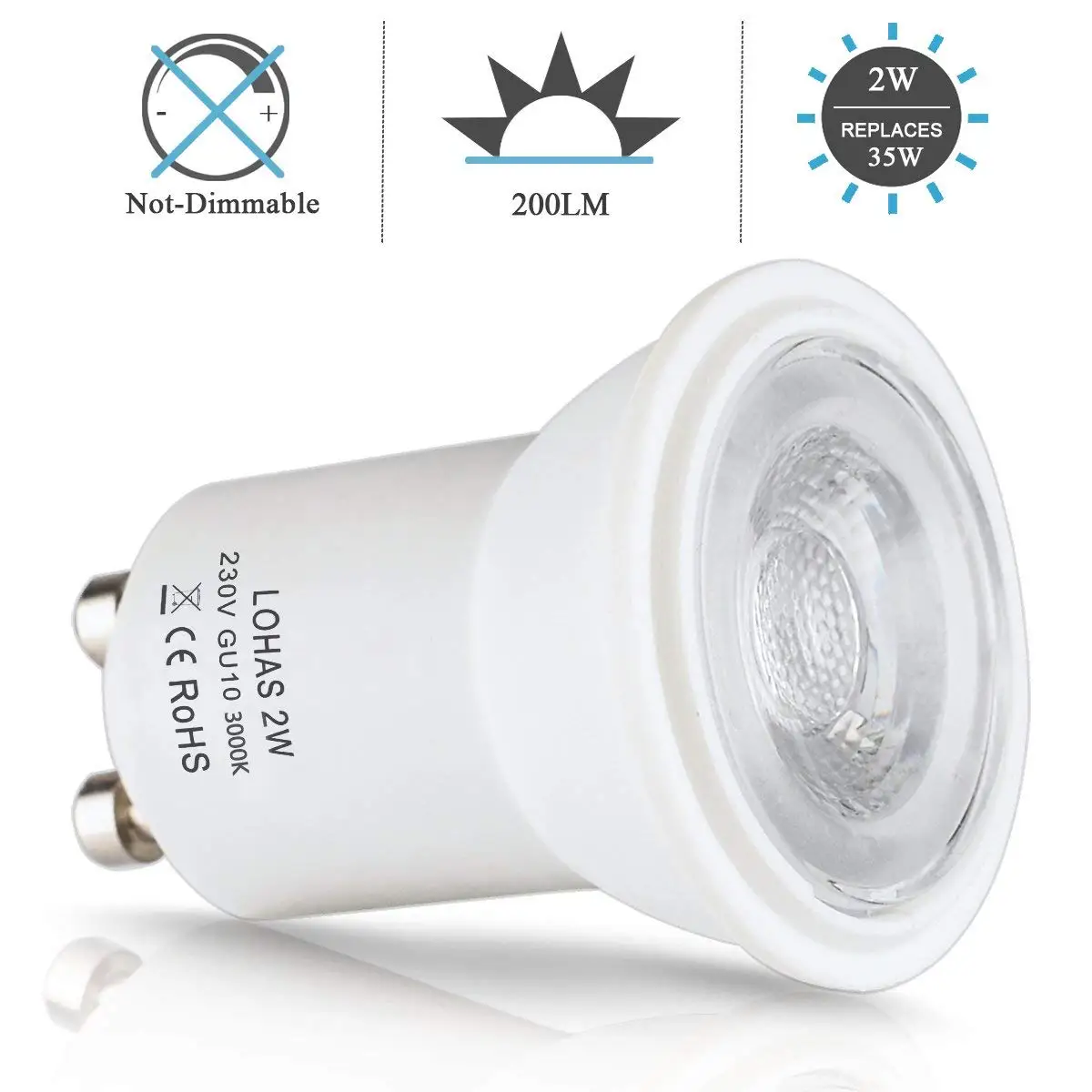 Mini Leds Gu10 Bulb | Mini Gu10 Dimmable | Gu10 Led Warm White 2w - Led Light Bulb - Aliexpress