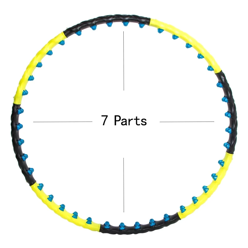 Фитнес Массаж Упражнения Тренировки Спорт обруч съемный 7/8 частей легко установить двухрядный Магнитный фитнес обруч Кроссфит обруч - Цвет: Цвет: желтый