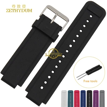 

Silicone watchband Rubber strap wristband bracelet Smart watches band for Garmin 24*15mm Convex interface belt Free tools