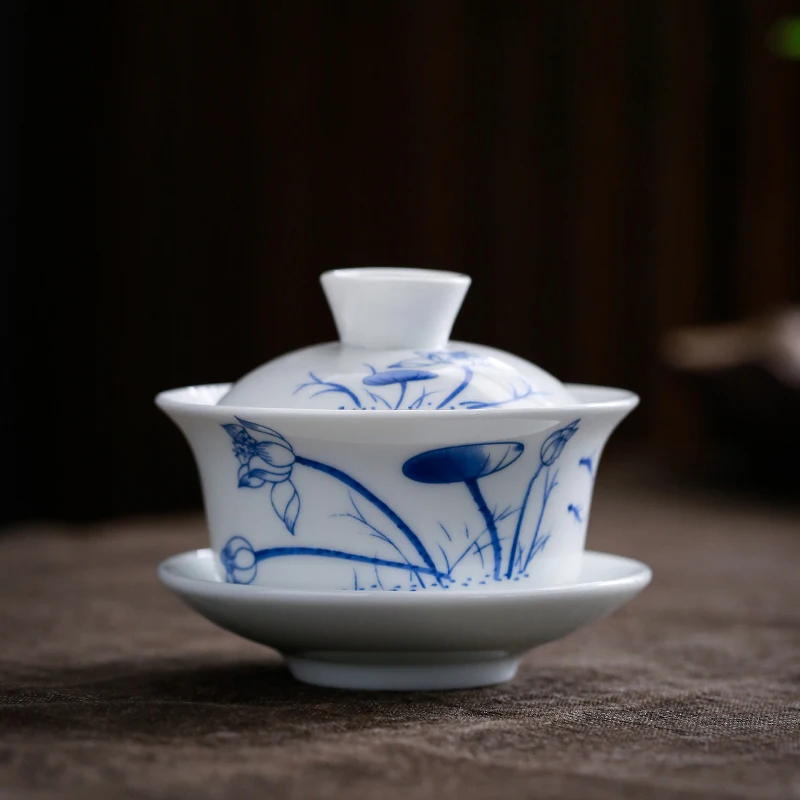 Китайский стиль Gaiwan керамический фарфор/фиолетовая глина чайная чаша мастер Tureen синие и белые чаши посуда для напитков чайная посуда оформление - Цвет: G