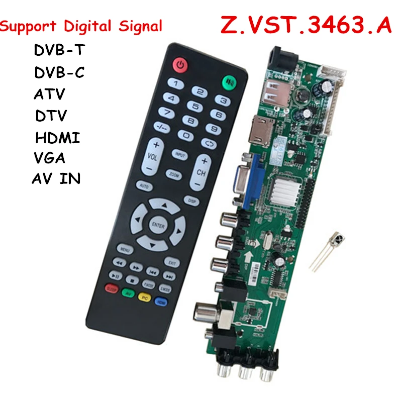 

Z.VST.3463.A Support DVB-C DVB-T DVB-T2 instead of T.RT2957V07 Universal LCD TV Controller Driver Board Better than V56