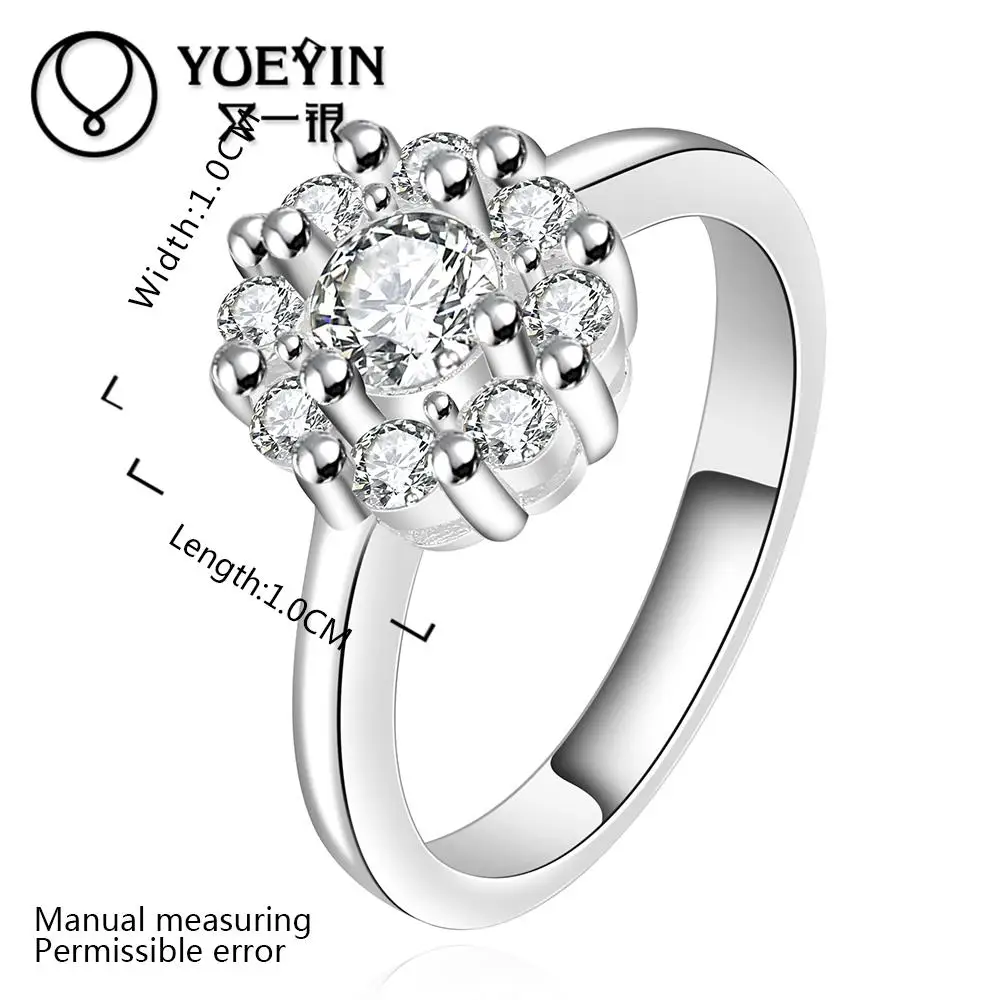 R520 2015 Новая Мода Brand Design Оптовая Классический silverjewelry Кристаллические кольца для
