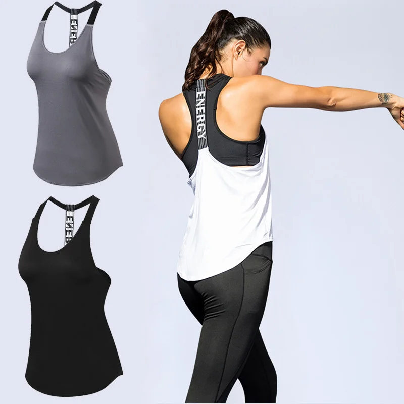 Camisetas deportivas holgadas para mujer, chaleco sin mangas calado Fitness, entrenamiento, correr, Top deportivo, Top corto para Yoga, ropa de gimnasio|Camisetas para correr| - AliExpress