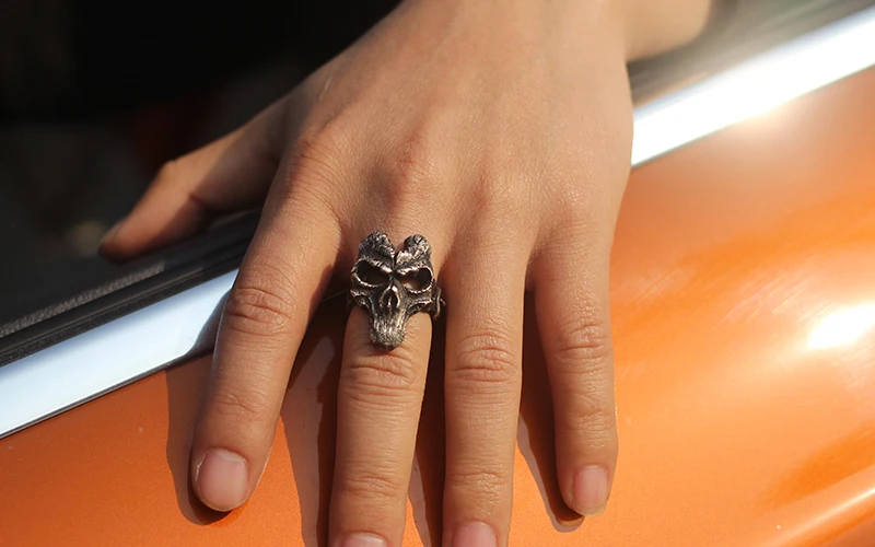 Индивидуальное кольцо дарксайдерс 925 Серебряное кольцо в виде маски черепа для мужчин ювелирные изделия вечерние Подарки для женщин байкер хипхоп рок ювелирные изделия мода