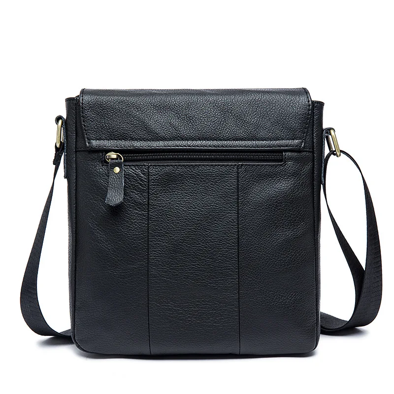 Factory direct leather economic and trade durable men's bag first layer Cowhide casual flip zipper Messenger bags