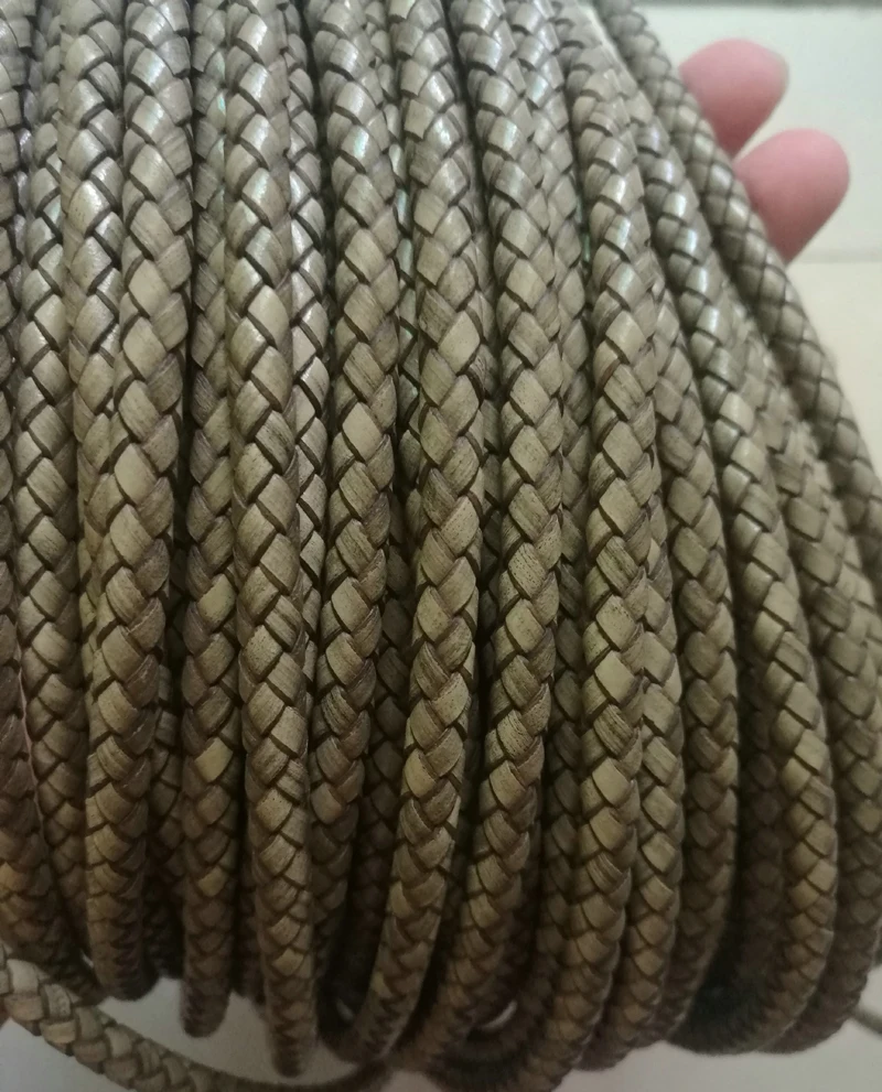 Античный плетеный кожаный плетеный шнур круглый из натуральной кожи старинный винный стринги шнурок для ремесла полосы для ожерелья браслет 6 мм