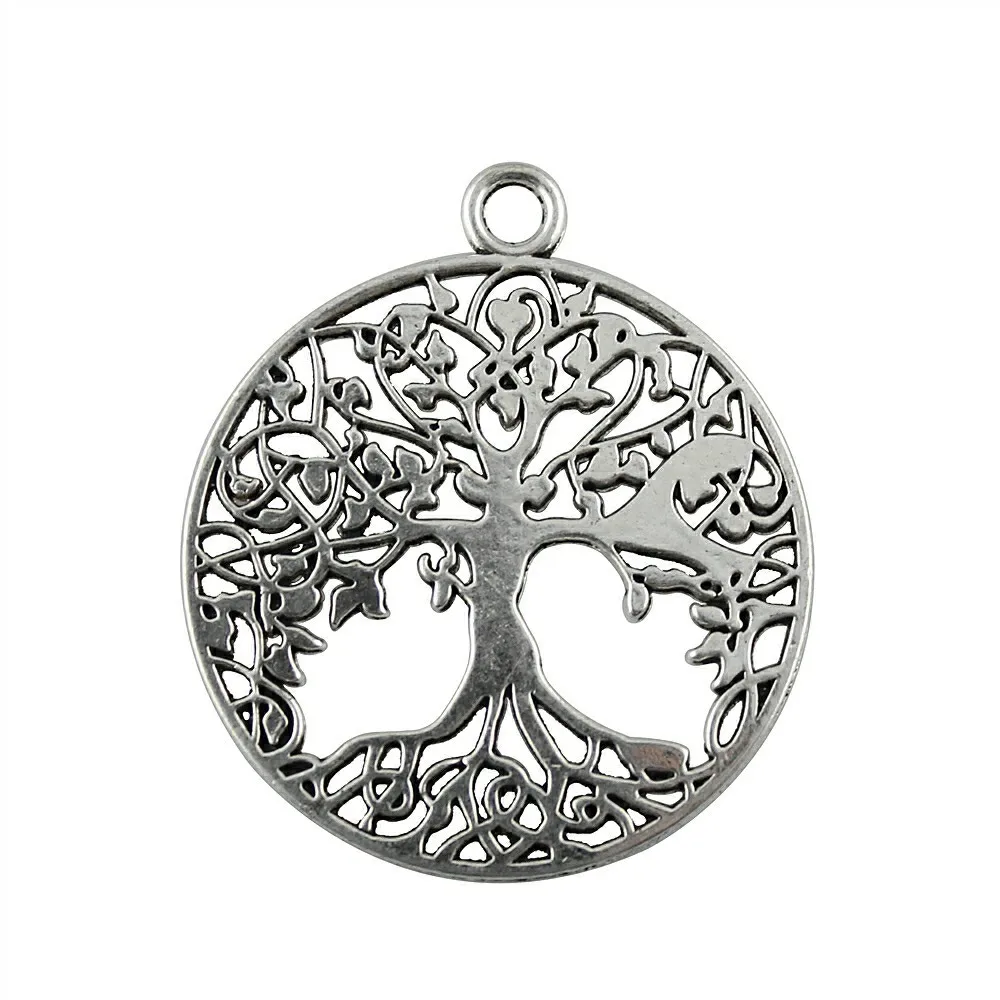 

WYSIWYG 4pcs 40x35mm Tree Of Life Charm Pendants For Jewelry Making Antique Silver Tree Of Life Pendants Charm Tree Of Life