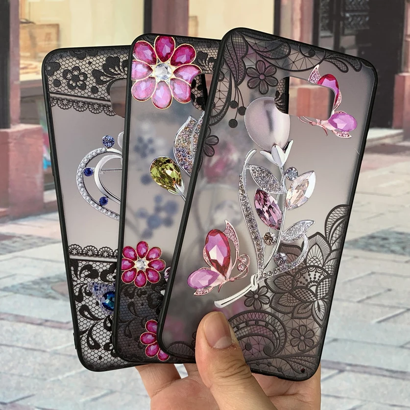 For Samsung Galaxy S6 Edge Plus Case TPU Color Lace Flower Drill Back Cover | Мобильные телефоны и аксессуары