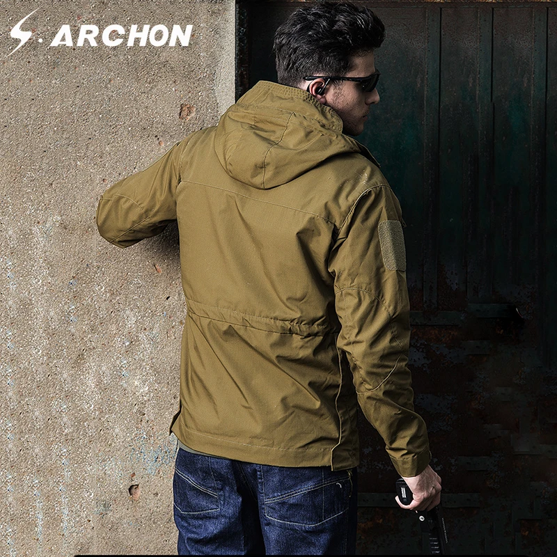 S.ARCHON M65 Autumn Winter Military Field Jackets Men Hooded Waterproof Windproof Tactical Pilot Ja