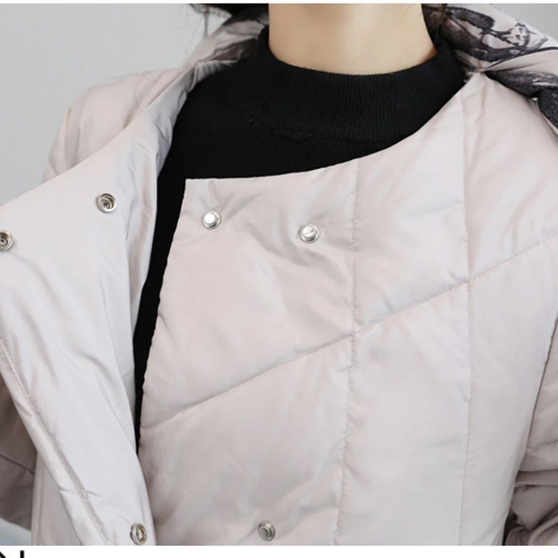 Winter Jacket Women Down Coat 2018 Fashion New Printing Parka Long Round neck High-end Covered Button Warm Female Outerwear l827 Winter Jacket Women Down Coat 2018 Fashion New Printing Parka Long Round neck High-end Covered Button Warm Female Outerwear l827