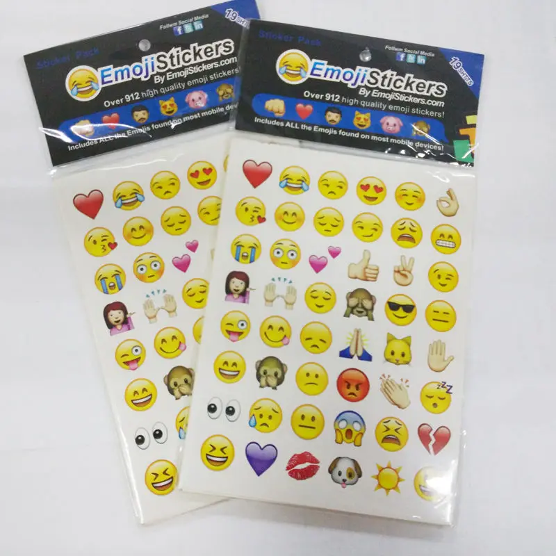 

19Pcs/Pack Emoji Bag Sticker 912 Die Cut Stickers for Crapbooking Phone Book Wall Refrigerator Decoration Toys for Children Game