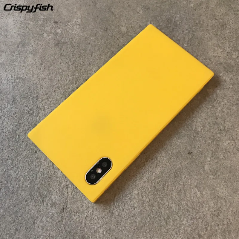 Crispyfish квадратный матовый простой чехол для телефона для iphone 7 8 Plus, мягкий силиконовый чехол из ТПУ для 6 6s X Xs