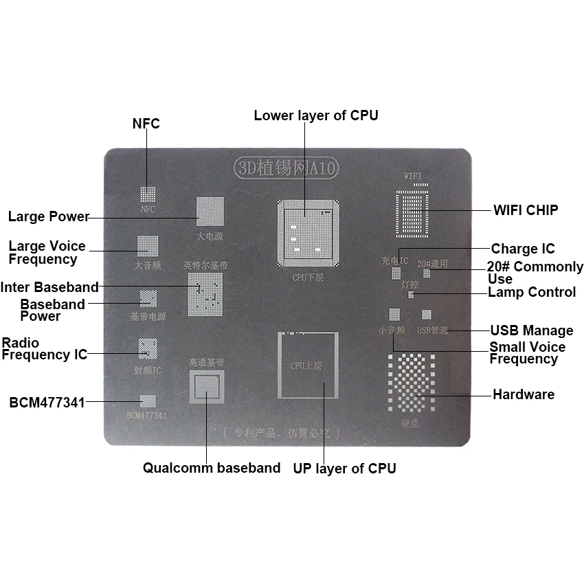 3D IC чип наборы трафаретов для пайки BGA набор A8 A9 A10 A11 трафарет оловянные пластины
