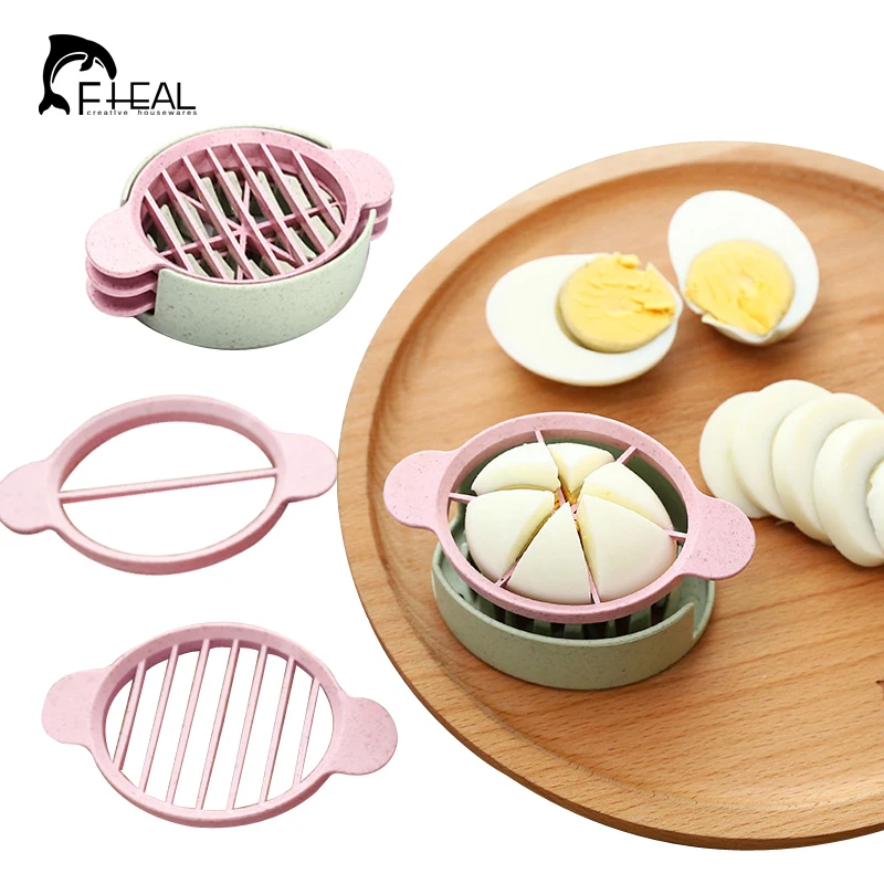 

FHEAL Multifunction Wheat Straw Cut Egg Slicers Tools Dividers Preserved Egg Splitter Cut Eggs Kitchen Essential Cooking Tools