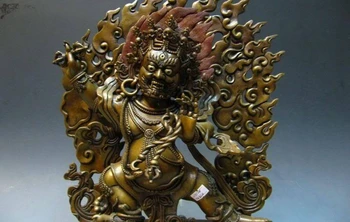

16" Tibet Buddhism 100% Bronze Copper refined Vajrapani Mahakala Buddha Statue