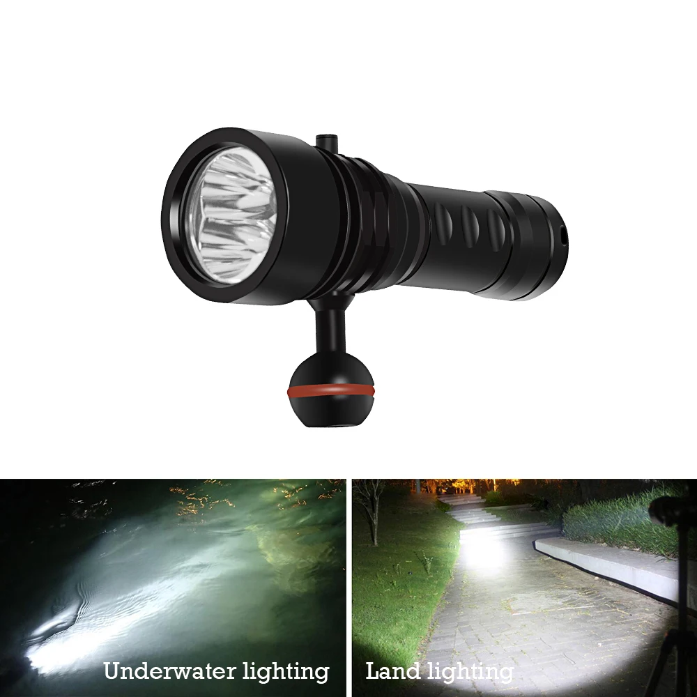  3LED powerful flashlight underwater video light scuba flashlight 26650 xm l2 torch waterproof lante - 32967132345