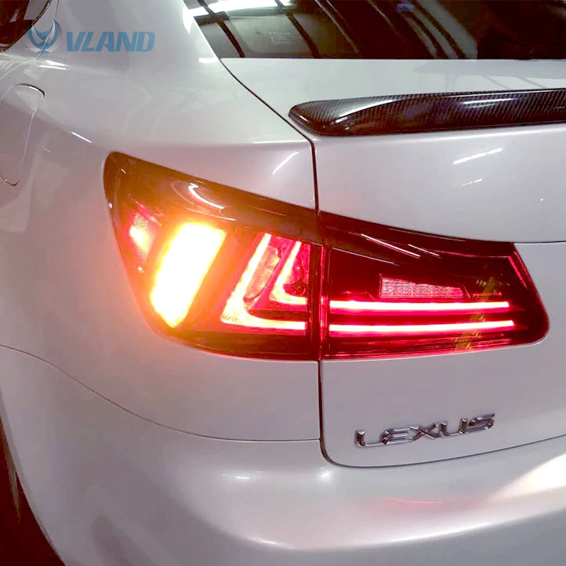  VLAND Fit Lexus IS250/IS300/IS350 2006-2012 Tail light Led Design Red Lens Taillight Assembly Rear  - 32851068028