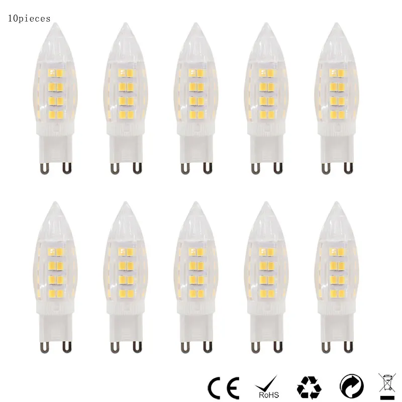 10 piezas G9 lámpara led Bombilla 220 V 110 V 4 W led Lampadas lampara bombillas ampolla 51LED 2835 SMD reemplazar 30 W 35 W lámpara halógena