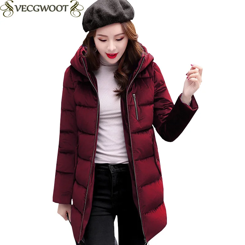

Female Winter Jacket Women New Hooded Long Wadded jacket Women Fashion Large size Warm Down cotton jacket Women Parkas X1813